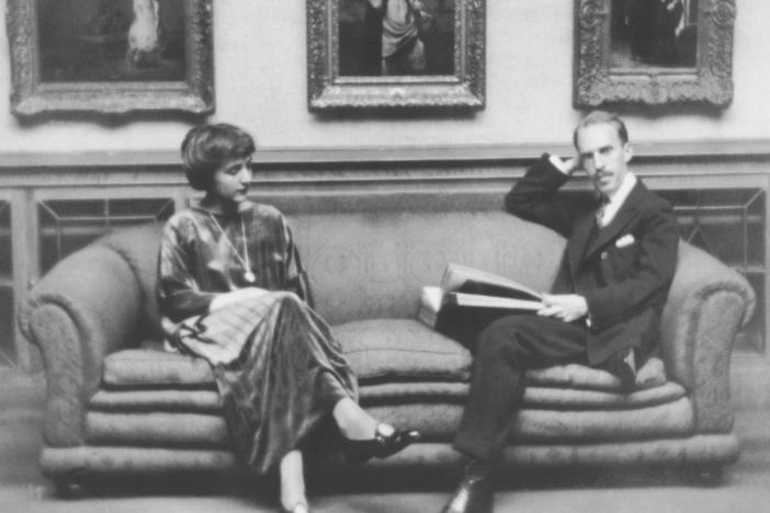 After the deaths of his father and brother in 1917 and 1918, Duncan Phillips found solace in art. His wife, Marjorie Phillips, was a painter. They opened The Phillips Collection in Washington, D.C., in 1921. They are pictured in the Main Gallery, circa 1920.
