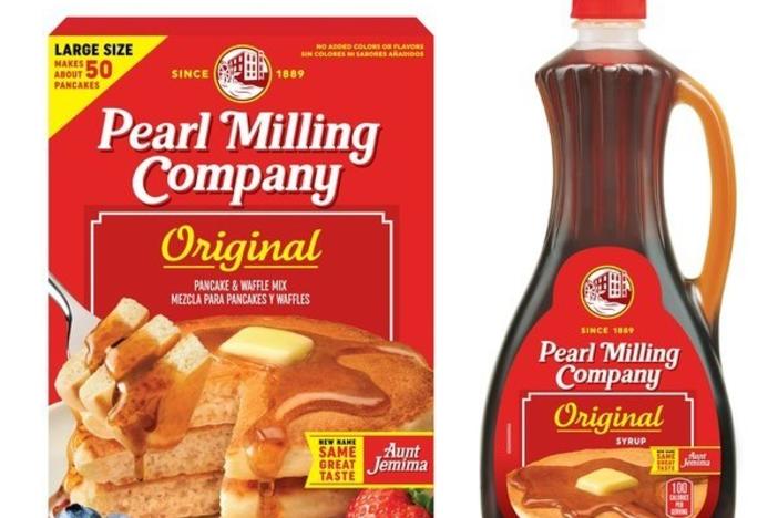 Pearl Milling Company maintains the iconic red and yellow colors of the Aunt Jemima brand. The new brand will hit store shelves in June.