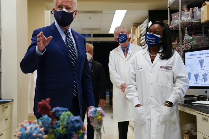 During remarks at the National Institutes of Health, President Joe Biden said his administration has secured enough Covid-19 vaccines to ensure the nation is on track to vaccinate 300 million Americans by mid-July.