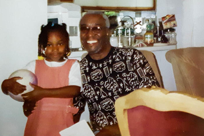 Young Jada Salter and her grandfather, William Salter, in 2002.