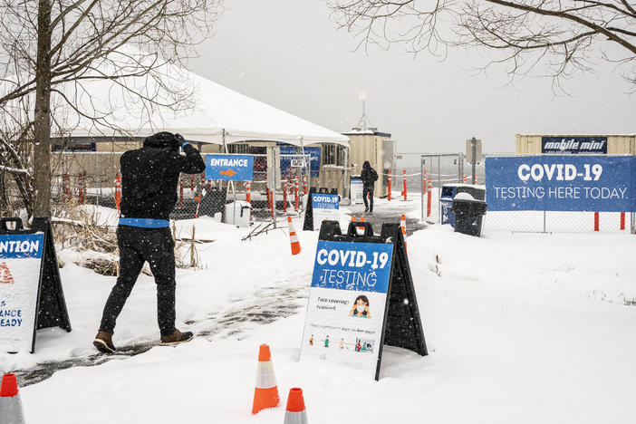 The Biden administration announced on Wednesday a range of initiatives to expand testing capacity in the U.S. A COVID-19 testing site in Seattle is seen here on Saturday.