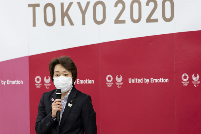 Seiko Hashimoto, president of the Tokyo 2020 Olympics Organizing Committee, speaks during the Tokyo 2020 Executive Board meeting Thursday.