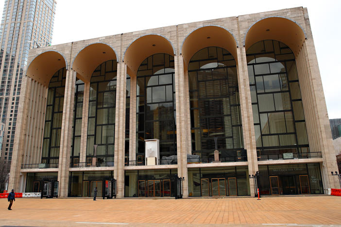 Metropolitan Opera House at Lincoln Center in New York City remains closed following restrictions imposed to slow the spread of coronavirus on Jan. 16, 2021.