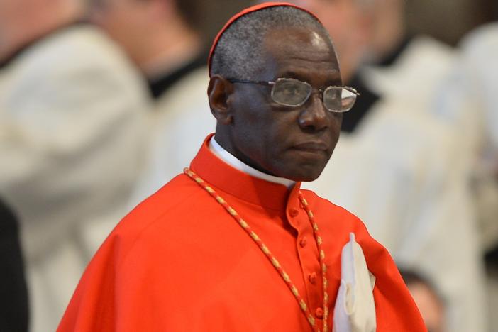 Cardinal Robert Sarah attends a mass at the St. Peter's Basilica on March 12, 2013, at the Vatican. The Holy See Press Office announced that Sarah stepped down from his leadership position.