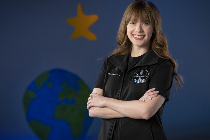 A photo provided by St. Jude Children's Research Hospital shows Hayley Arceneaux at the hospital in Memphis, Tenn. It announced on Monday that Arceneaux, a former patient and current employee, will be one of four crew members on the first all-civilian space flight this year.