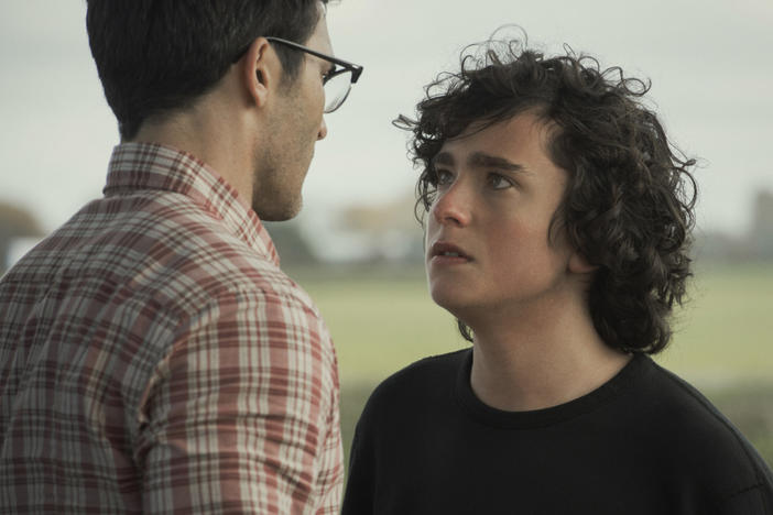Clark Kent has a tense moment with his son Jordan in the CW's new <em>Superman & Lois.</em>