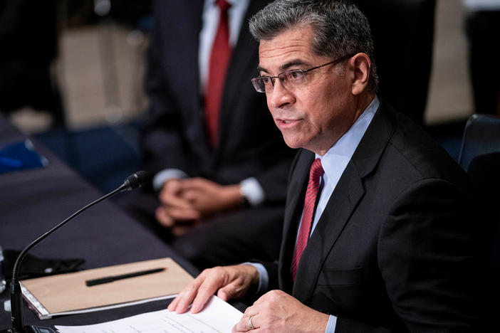 Xavier Becerra, President Biden's nominee for secretary of the Department of Health and Human Services, contended with critics of abortion rights on the first day of his confirmation hearings Tuesday.