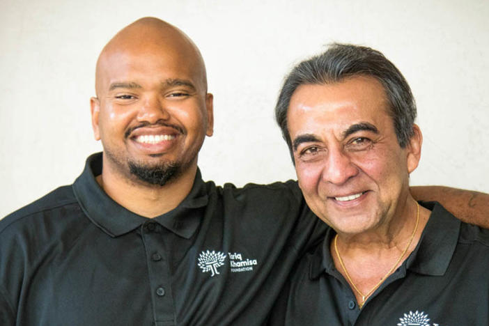 Tony Hicks, left, and Azim Khamisa in December 2019, in San Diego, Calif.