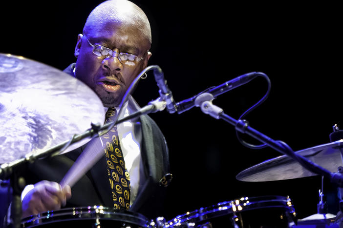 Ralph Peterson Jr., performing in 2012 at Symphony Space in New York.