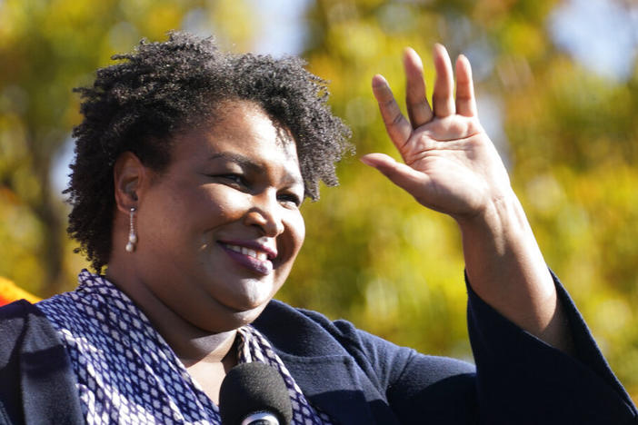 Stacey Abrams speaks at a rally in Atlanta for then-Democratic presidential candidate Joe Biden on Nov. 2, 2020.