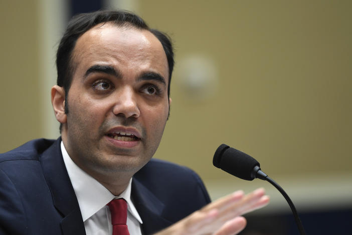 Rohit Chopra, Biden's pick to run the Consumer Financial Protection Bureau, told lawmakers at a remote hearing, "the financial lives of millions of Americans are in ruin." He's pictured here at a hearing in 2019.