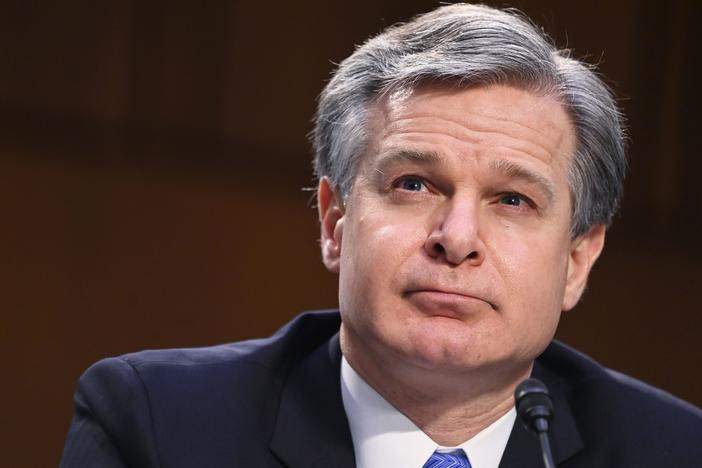 FBI Director Christopher Wray testifies on Tuesday before the Senate Judiciary Committee about the Jan. 6 insurrection at the Capitol.