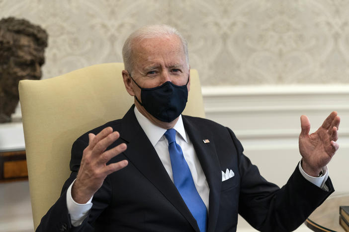 President Biden says states like Texas and Mississippi are making a big mistake by ending their mask mandates.