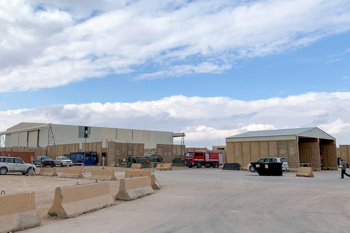 Ain al-Asad military airbase, shown here earlier this year, was hit in a rocket attack, the Pentagon said Wednesday.