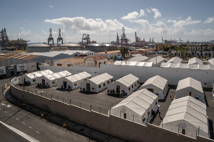 General view of the Canarias 50 camp in La Isleta neighborhood, in the city of Las Palmas, in the island of Gran Canaria, Canary Islands.