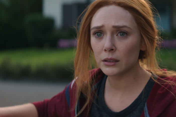 Elizabeth Olsen as Wanda Maximoff — soon to become the Scarlet Witch — in <em>WandaVision</em>.