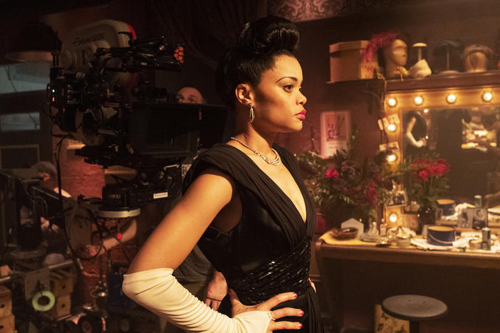 Grammy-nominated singer Andra Day, in a still from <em>The United States Vs. Billie Holiday.</em>
