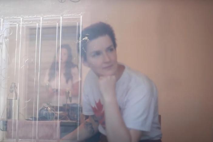 Grace Semler Baldridge, in a still from the lyric video for her song "Razor's Edge," released in 2020.