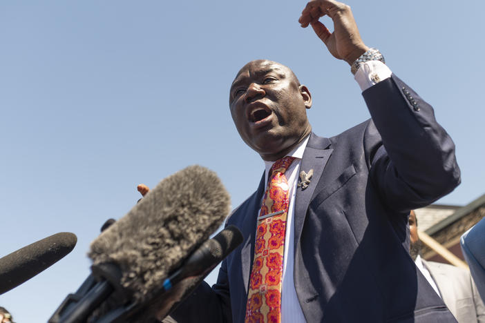 Attorney Ben Crump speaks during a press conference at the site where George Floyd was killed in Minneapolis. Crump has represented numerous families of people killed by police.