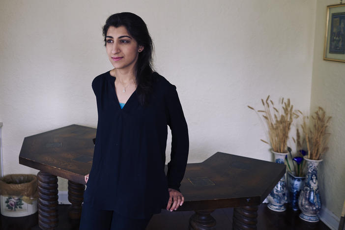 Lina Khan, here at her home in Larchmont, N.Y., in 2017, has been nominated to the Federal Trade Commission.