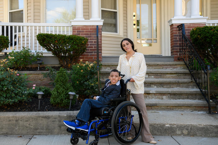 Kendra Mendoza's son, Joshua, has cerebral palsy. She says he loves school, but got little of the therapy he needed this spring.