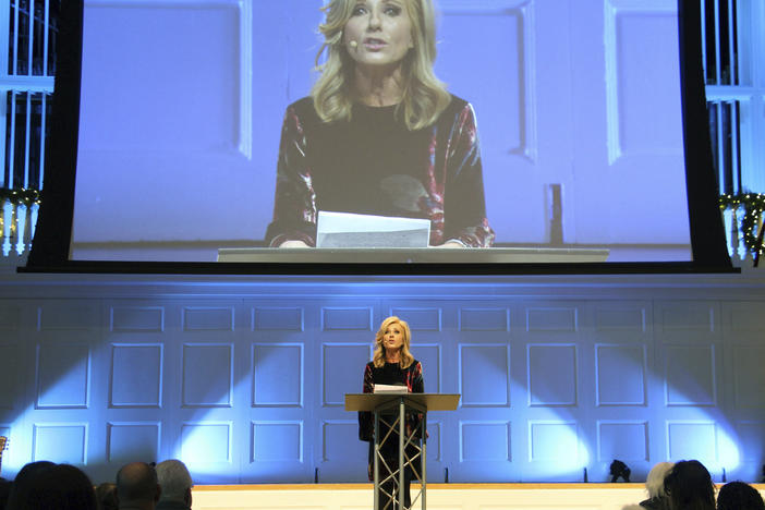 "I am still a Baptist, but I can no longer identify with Southern Baptists," said Beth Moore, a prominent evangelical teacher and author, last week. Moore is seen here in 2018.