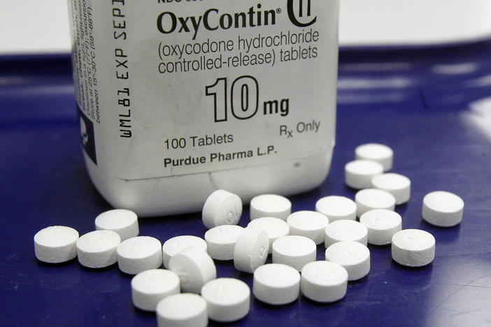 OxyContin pills arranged at a pharmacy in Montpelier, Vt. Purdue Pharma makes the highly addictive drug.