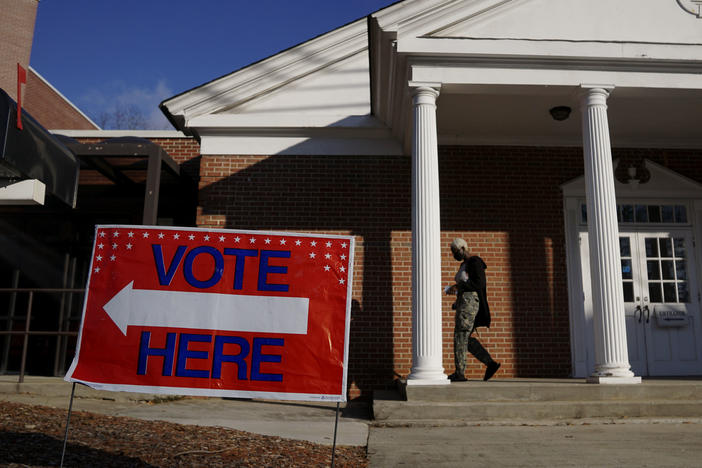 Voters enter a polling station at the Zion Baptist Church on Jan. 5 in Marietta, Ga. Black churches have often played a role in mobilizing their congregants to vote.