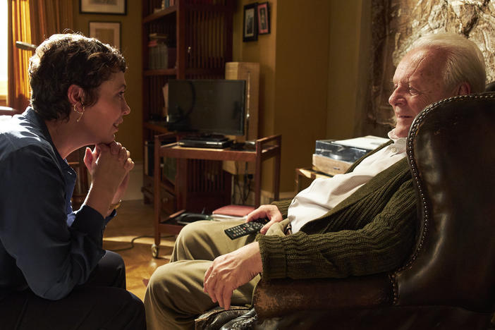 In <em>The Father</em>, Anthony Hopkins plays a man with dementia, and Olivia Coleman is the daughter whose name he occasionally forgets.