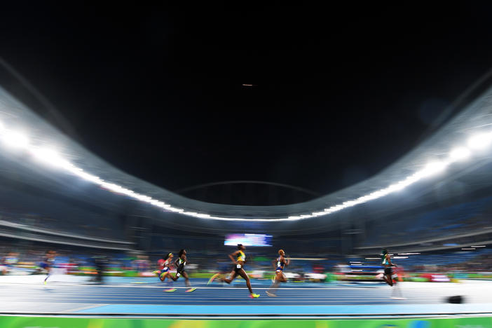 Roughly 35 bills are being proposed that would limit or prohibit transgender women from competing in women's athletics. Above, athletes run in the Women's 400 meter final during the Rio 2016 Olympic Games.