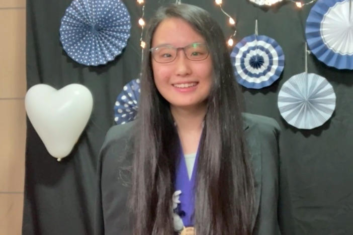 Yunseo Choi won first place Wednesday in this year's Regeneron Science Talent Search STEM competition.