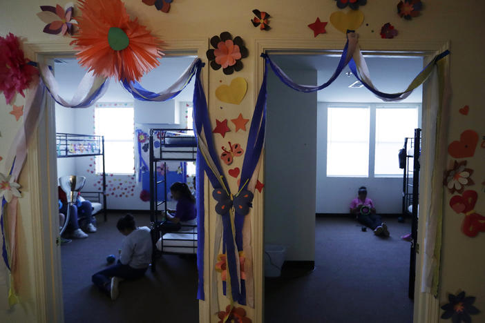 A 2019 photo shows a U.S. government holding center for migrant children in Carrizo Springs, Texas. The facility was reopened by the Biden administration and an independent TV camera is being allowed in to capture new images of conditions there on Wednesday.