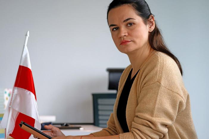 Svetlana Tikhanovskaya, the exiled leader of Belarus' pro-democracy movement seen photographed in September in Vilnius, Lithuania, is calling for a revival of mass protests in her country against the regime of Alexander Lukashenko.