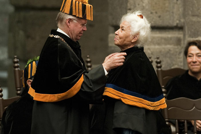 Egyptian activist Nawal El Saadawi received an honorary doctorate from the National Autonomus University of Mexico in 2010. The second of nine children born in a village just outside of Cairo, El Saadawi rejected patriarchy at a young age, stamping her feet in protest when her grandmother told her, "a boy is worth 15 girls at least ... girls are a blight."