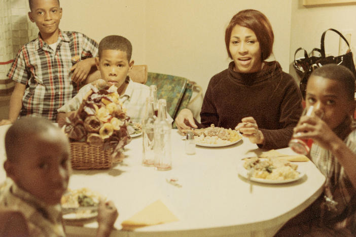 Tina Turner and her children, photographed in 1967.