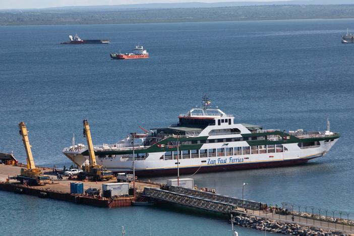 The Sea Star 1, owned by the Tanzanian Zan Ferries, docked on Monday at the port in Pemba, Mozambique. The vessel has been used to evacuate people, mostly foreign gas workers, from fighting in Palma, Mozambique.