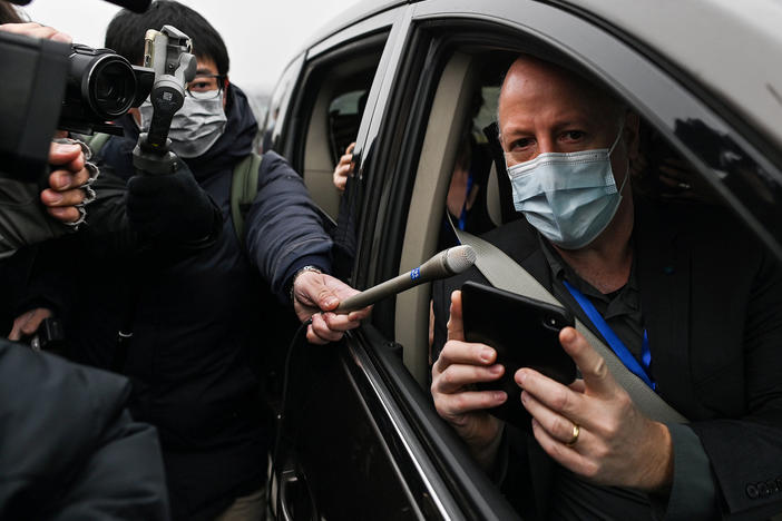 World Health Organization investigative team member Peter Daszak (shown here during a trip to China in February) tells NPR that the group's report calls for additional research on farms that breed exotic animals in southern China.