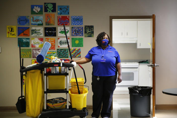 Lavonda Little has been a custodial worker at the University of Florida for more than 16 years.