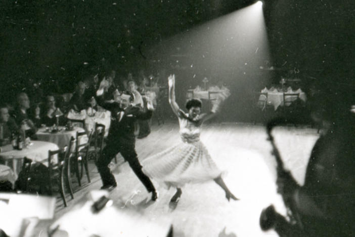 Dorothy Toy and Paul Wing, the dance duo known as Toy & Wing, perform on the floor of the Forbidden City nightclub in San Francisco during the late 1950s.