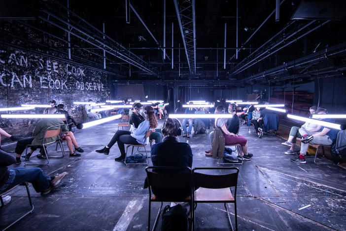 <em>Blindness</em> is a sound and light show based on a book by José Saramago.