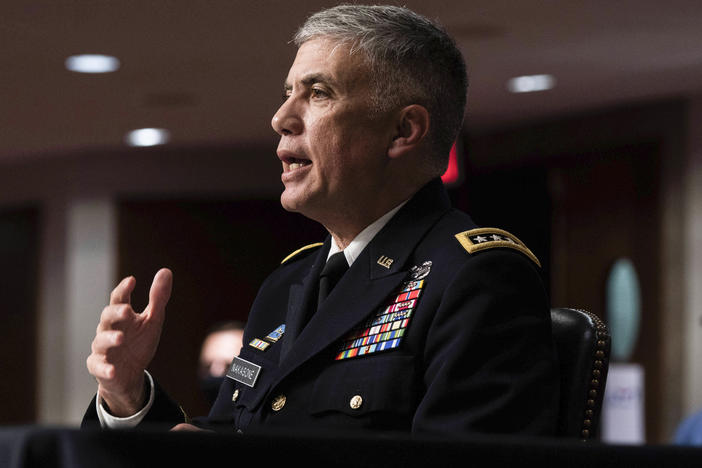 Army Gen. Paul Nakasone, director of the National Security Agency, says the U.S. has a "blind spot" when it comes to foreign intelligence services that effectively carry out cyberspying from inside the U.S.