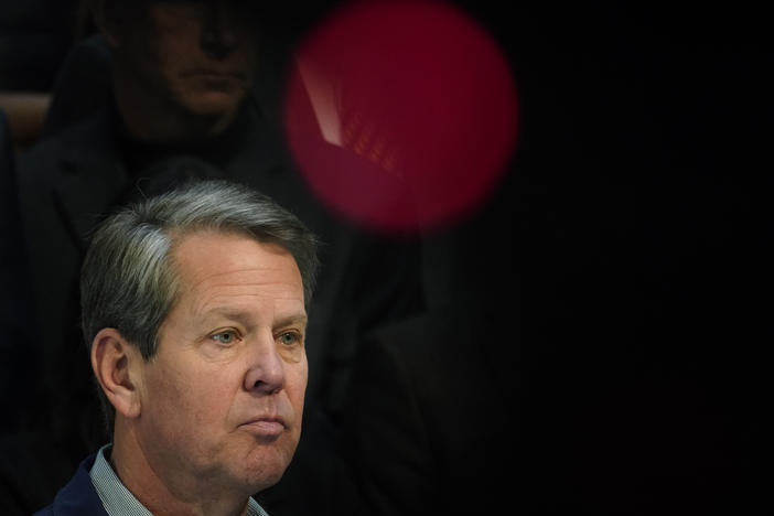 Georgia Gov. Brian Kemp, at a news conference at the state Capitol Saturday, slammed Major League Baseball's decision to pull the All-Star Game from Atlanta over the league's objection to a new voting law in the state.