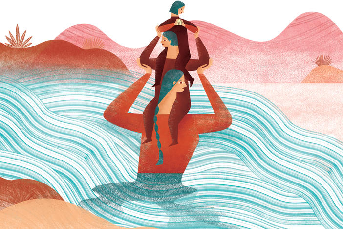 <em>Hear My Voice/Escucha Mi Voz</em> includes a child's account of crossing the Rio Grande. (Excerpted from <em>Hear My Voice/Escucha mi voz</em>. Foreword by Michael Garcia Bochenek; Compiled by Warren Binford; Workman Publishing. Copyright 2021.)