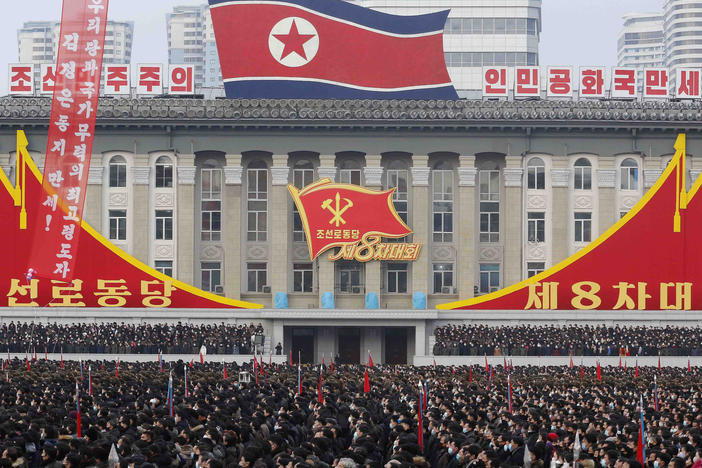 A mass rally is held in Pyongyang in January to celebrate North Korean leader Kim Jong Un's election as general secretary of the Workers' Party of Korea. Kim has been unusually frank in comments about the country's problems in recent months.