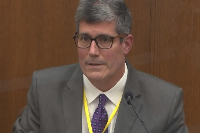 Dr. Andrew Baker, the Hennepin County medical examiner, testifies Friday on the cause and manner of George Floyd's death.