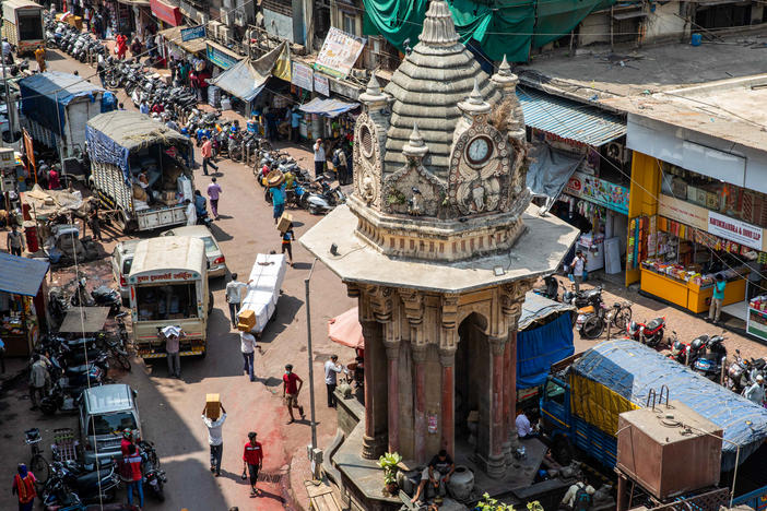 Mumbai's grand Keshavji Nayak fountain towers above the street and serves as a place of respite for thirsty passers-by. It's one of dozens of ornate fountains in the city, built during the British colonial era.