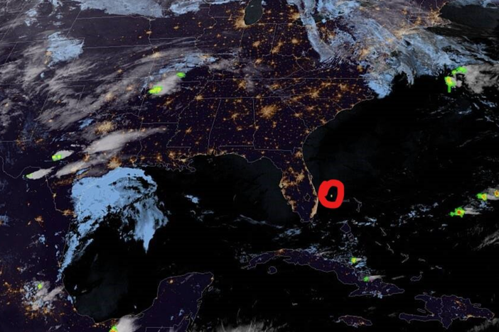 The National Weather Service Tampa Bay said its Geostationary Lightning Mapper captured the bright meteor that shocked Floridians late Monday as it burned up off the coast.