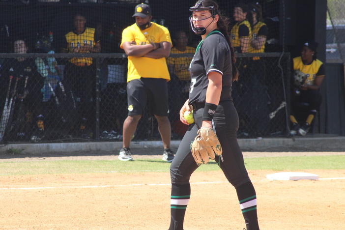 Hope Trautwein is the first pitcher in NCAA Division I softball history to strike out every batter in a seven-inning perfect game, according to the NCAA.