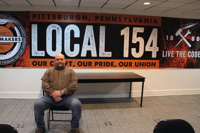 Shawn Steffee is business agent at Boilermakers Local 154 in Pittsburgh, and worries a transition to clean energy could cost him pay and hurt his pension.