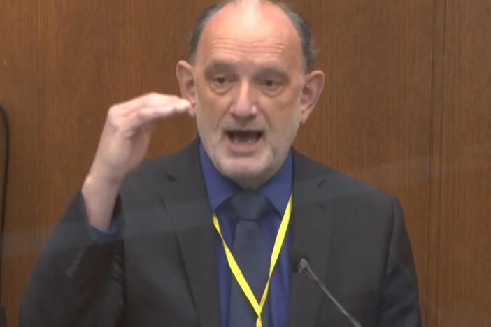 Dr. David Fowler testifies  Wednesday in the trial of former Minneapolis police Officer Derek Chauvin. Chauvin is on trial for charges of murder and manslaughter in the death of George Floyd.